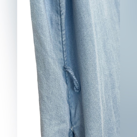 POPSUGAR Blue Chambray Mini Dress With Pockets Women Size XL - Picture 6 of 11